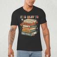 Its Okay Not To Be Okay Mental Health Awareness Floral Books Men's V-Neck T-Shirt