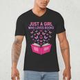Just A Girl Who Loves Books Butterflies Reading Men's V-Neck T-Shirt Just A Girl Who Loves Books Butterflies Reading Men's V-Neck T-Shirt