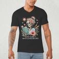 Just A Girl Who Loves Books Messy Bun Book Skeleton Bookworm Men's V-Neck T-Shirt