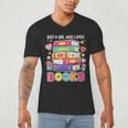 Just A Girl Who Loves Books Reading Library Men's V-Neck T-Shirt Just A Girl Who Loves Books Reading Library Men's V-Neck T-Shirt