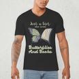 Just a Girl Who Loves Butterflies And Books Butterfly Men's V-Neck T-Shirt