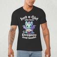 Just a Girl Who Loves Dragons And Books Dragon For Kids Men's V-Neck T-Shirt Just a Girl Who Loves Dragons And Books Dragon For Kids Men's V-Neck T-Shirt