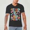 Just A Girl Who Loves Dragons And Books Reading Bookworm Men's V-Neck T-Shirt Just A Girl Who Loves Dragons And Books Reading Bookworm Men's V-Neck T-Shirt