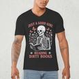 Just A Good Girl Reading Dirty Books Dark Romance Men's V-Neck T-Shirt