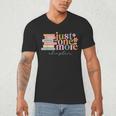 Just One More Chapter Book Lovers Reading Teacher Men's V-Neck T-Shirt