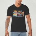Just One More Chapter Floral Book Reading Teacher Bookworm Men's V-Neck T-Shirt