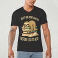 Just One More Chapter Sloth Sleeping On Books Reading Men's V-Neck T-Shirt