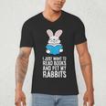 I Just Want To Read Books And Pet My Rabbit Men's V-Neck T-Shirt