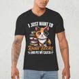 Kawaii Feline Book Reading Read Books Pet My Calico Cat Men Women Men's V-Neck T-Shirt Kawaii Feline Book Reading Read Books Pet My Calico Cat Men Women Men's V-Neck T-Shirt