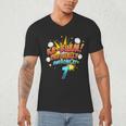 Kids Ka-Blam 7 Year Old Boys 7th Birthday Comic Book Super Hero Men's V-Neck T-Shirt Kids Ka-Blam 7 Year Old Boys 7th Birthday Comic Book Super Hero Men's V-Neck T-Shirt