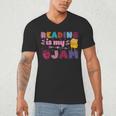 Kids Reading Book Lover Reading Is My Jam Men's V-Neck T-Shirt