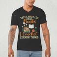 Knitting Crocheting Reading Books Yarn For Knitter Crochet Men's V-Neck T-Shirt