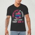 Knowledge Is Power Book Club Librarian Read Banned Books Men's V-Neck T-Shirt