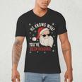 He Knows What You'Ve Been Reading Book Lover Women Santa Men's V-Neck T-Shirt