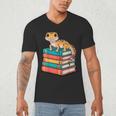 Leopard Gecko Book Lover Reading Men's V-Neck T-Shirt Leopard Gecko Book Lover Reading Men's V-Neck T-Shirt