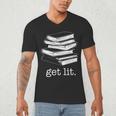 Let's Get Lit Books Men's V-Neck T-Shirt