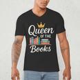 Librarian Queen Of The Books Book Reading Library Men's V-Neck T-Shirt