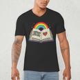 Libraries Are For Everyone Book LGBTQ Ally Gay Pride Month Men's V-Neck T-Shirt