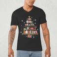 Library Books Christmas Tree Teacher Xmas Snowflake Men's V-Neck T-Shirt Library Books Christmas Tree Teacher Xmas Snowflake Men's V-Neck T-Shirt