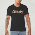 Library School Librarian Book Lover Reading Floral For Women Men's V-Neck T-Shirt