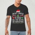 Most Likely To Read A Book On Christmas Family Matching Xmas Men's V-Neck T-Shirt