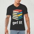 Get Lit With Books Men's V-Neck T-Shirt