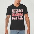 Literacy And Justice For All Book Lover Men's V-Neck T-Shirt Literacy And Justice For All Book Lover Men's V-Neck T-Shirt