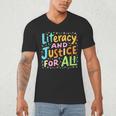 Literacy And Justice For All Protect Banned Books Library Men's V-Neck T-Shirt