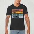 Literacy And Justice For All Stop Book Banning Banned Books Men's V-Neck T-Shirt