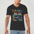 Literacy Justice For All Stop Book Banning Protect Librarian Men's V-Neck T-Shirt Literacy Justice For All Stop Book Banning Protect Librarian Men's V-Neck T-Shirt