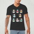 Literary Winter Reading Snowmen Cozy Book Lover Pattern Men's V-Neck T-Shirt Literary Winter Reading Snowmen Cozy Book Lover Pattern Men's V-Neck T-Shirt