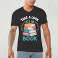 Take a Look It's In a Book Teacher Reading Apparel Men's V-Neck T-Shirt Take a Look It's In a Book Teacher Reading Apparel Men's V-Neck T-Shirt
