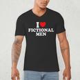 I Love Heart Fictional Men Simple Cute Books Reading Men's V-Neck T-Shirt
