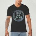 I Love My Library Medallion For Book Lover Reader Librarian Men's V-Neck T-Shirt