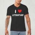 I Love Literature Heart Books Writing Reading Read Write Men's V-Neck T-Shirt
