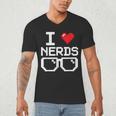 I Love Nerds I Heart Nerds For Science Book Knowledge Geeks Men's V-Neck T-Shirt I Love Nerds I Heart Nerds For Science Book Knowledge Geeks Men's V-Neck T-Shirt