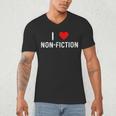 I Love Non Fiction Heart Books Reading Writing Writer Read Men's V-Neck T-Shirt I Love Non Fiction Heart Books Reading Writing Writer Read Men's V-Neck T-Shirt