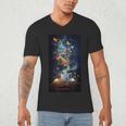 Magical Book Floral Coffee Books Nature Fantasy Men's V-Neck T-Shirt