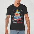 Merry Bookmas Book Christmas Tree Lights Xmas Men Women Kids Men's V-Neck T-Shirt Merry Bookmas Book Christmas Tree Lights Xmas Men Women Kids Men's V-Neck T-Shirt