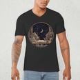 Moon Book Bookshelf Library Coffee Cup Star Stars Pattern Men's V-Neck T-Shirt Moon Book Bookshelf Library Coffee Cup Star Stars Pattern Men's V-Neck T-Shirt