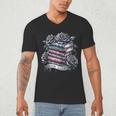 Morally Grey Book Club Floral Book Lover Graphic Men's V-Neck T-Shirt Morally Grey Book Club Floral Book Lover Graphic Men's V-Neck T-Shirt