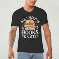 All I Need Is Books And Cats Reading Men's V-Neck T-Shirt