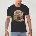 Nerdy Bearded Dragon Glasses Book Reading Men's V-Neck T-Shirt Nerdy Bearded Dragon Glasses Book Reading Men's V-Neck T-Shirt