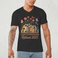 A New Chapter Begins Retired 2025 Books Flowers Men's V-Neck T-Shirt