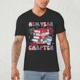 New Year New Chapter Happy New Year 2025 Book Lover Men's V-Neck T-Shirt