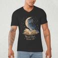 Night Owl Book Club Crescent Moon Late Night Reading Men's V-Neck T-Shirt Night Owl Book Club Crescent Moon Late Night Reading Men's V-Neck T-Shirt