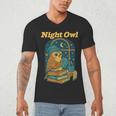 Night Owl Cozy Reading Tea Coffee Lover Bookworm Cute Men's V-Neck T-Shirt