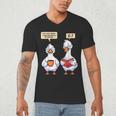 How Many Nights Reading Goose Book Lover Reader Men's V-Neck T-Shirt