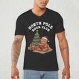 North Pole Book Club Gingerbread Christmas Reading Men's V-Neck T-Shirt North Pole Book Club Gingerbread Christmas Reading Men's V-Neck T-Shirt