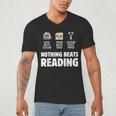 Nothing Beats Reading Librarian Book Bookworm Men's V-Neck T-Shirt